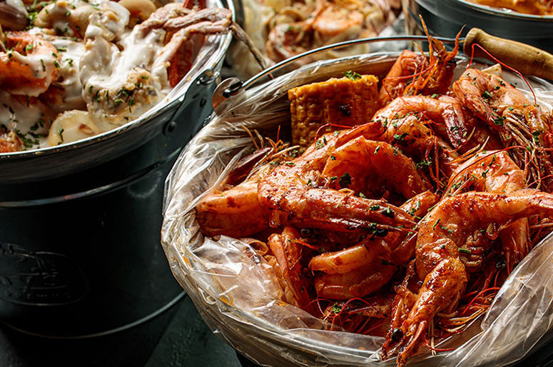 Buckets of signature prawns