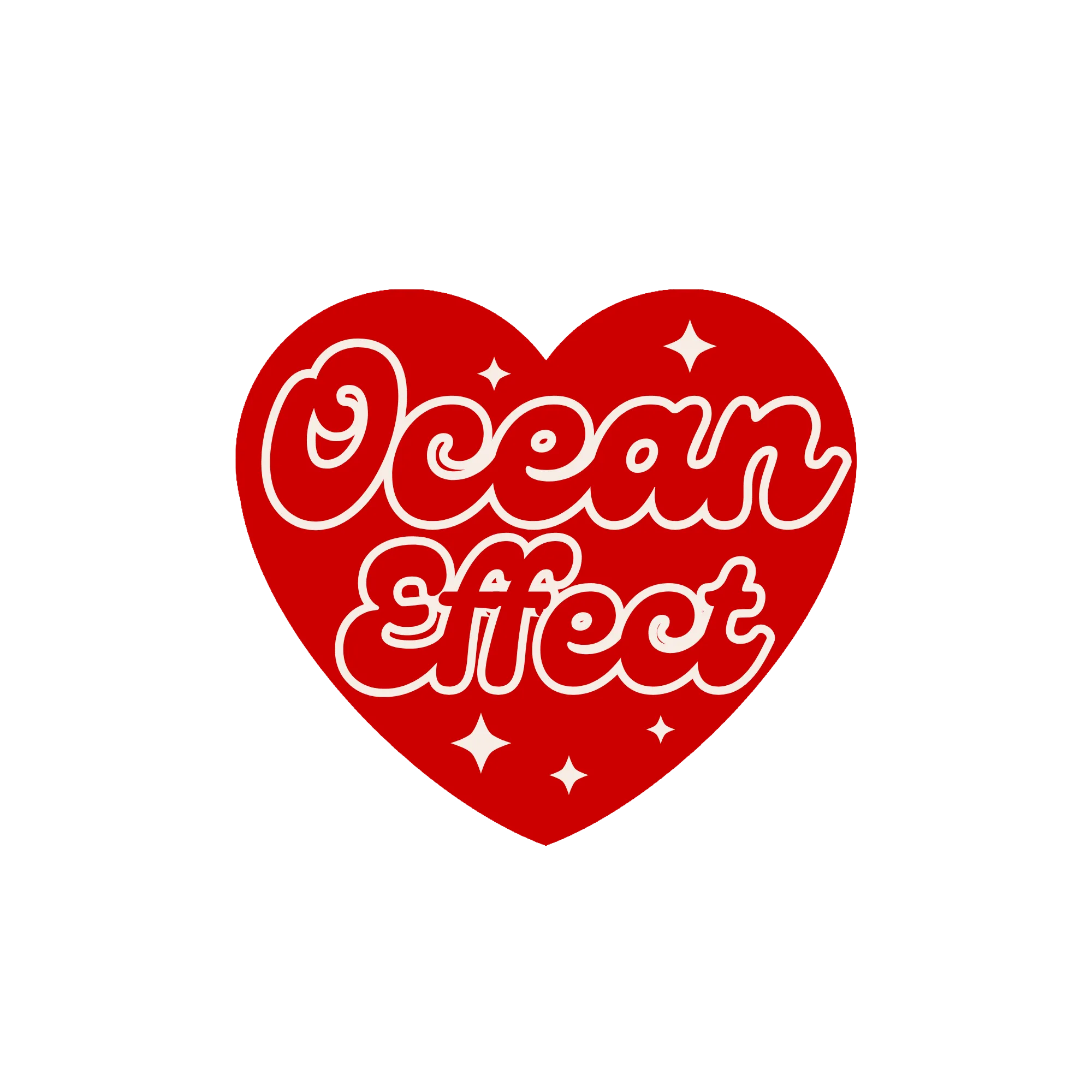 Ocean Effect heart sticker
