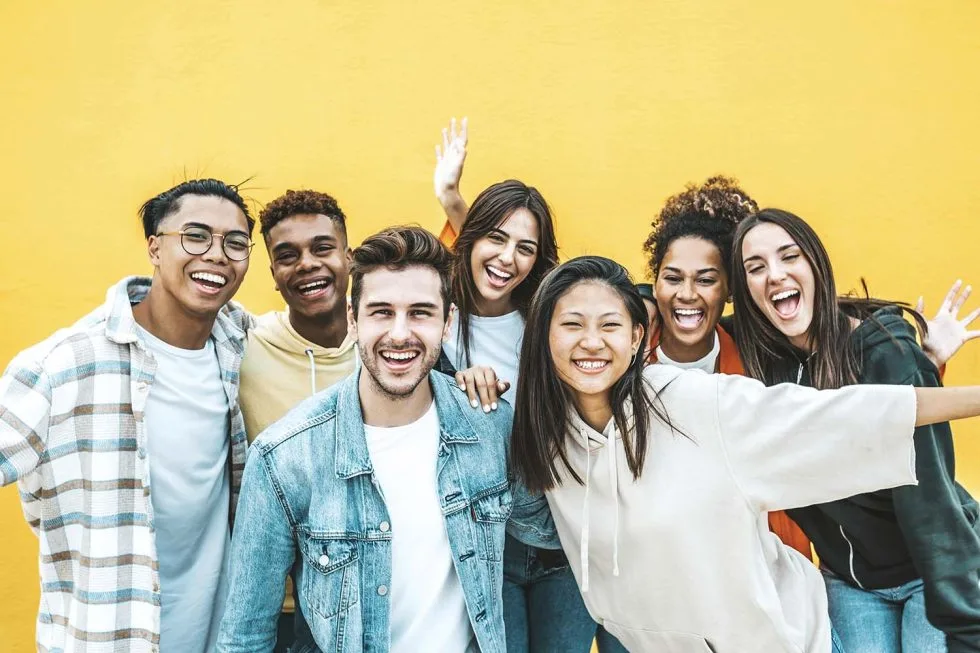 Student Marketing Agency team - diverse group of smiling students