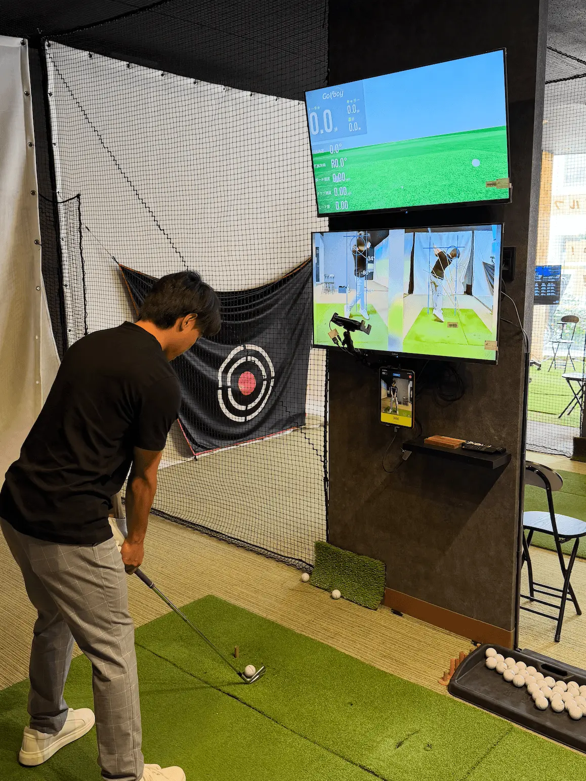 GolfboySwing(ゴルフボーイスイング)でスイング分析を行うゴルフ練習場