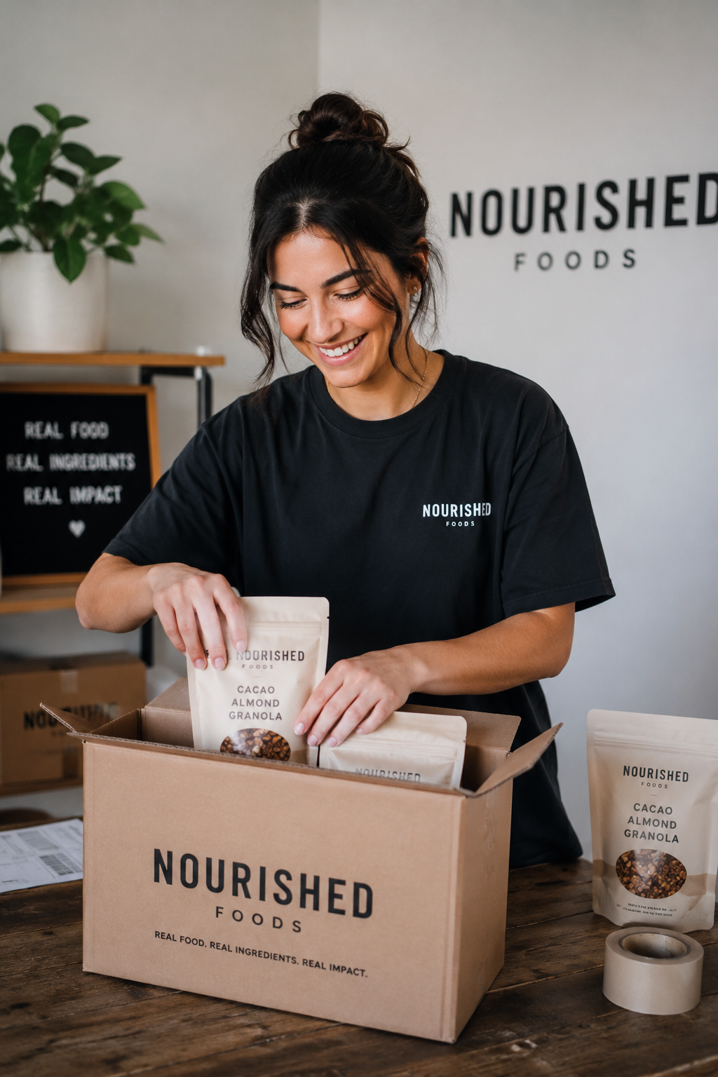 Food brand founder with products