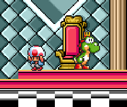 Toad and Princess Peach in throne room