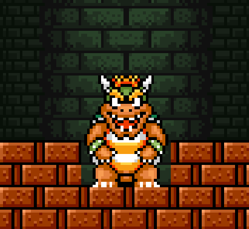 Bowser on brick blocks