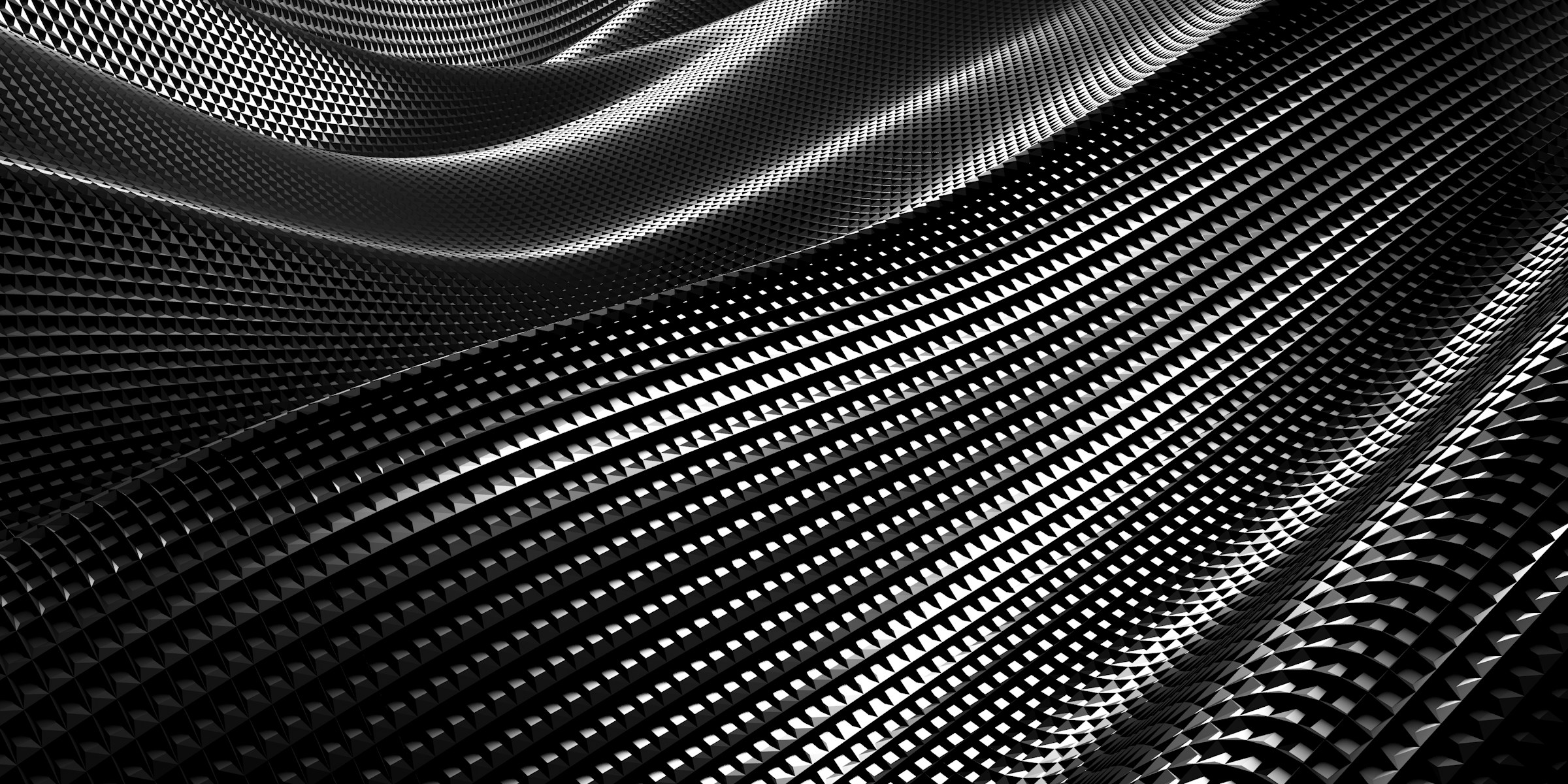 Abstract black metallic wave pattern with geometric texture representing infrastructure