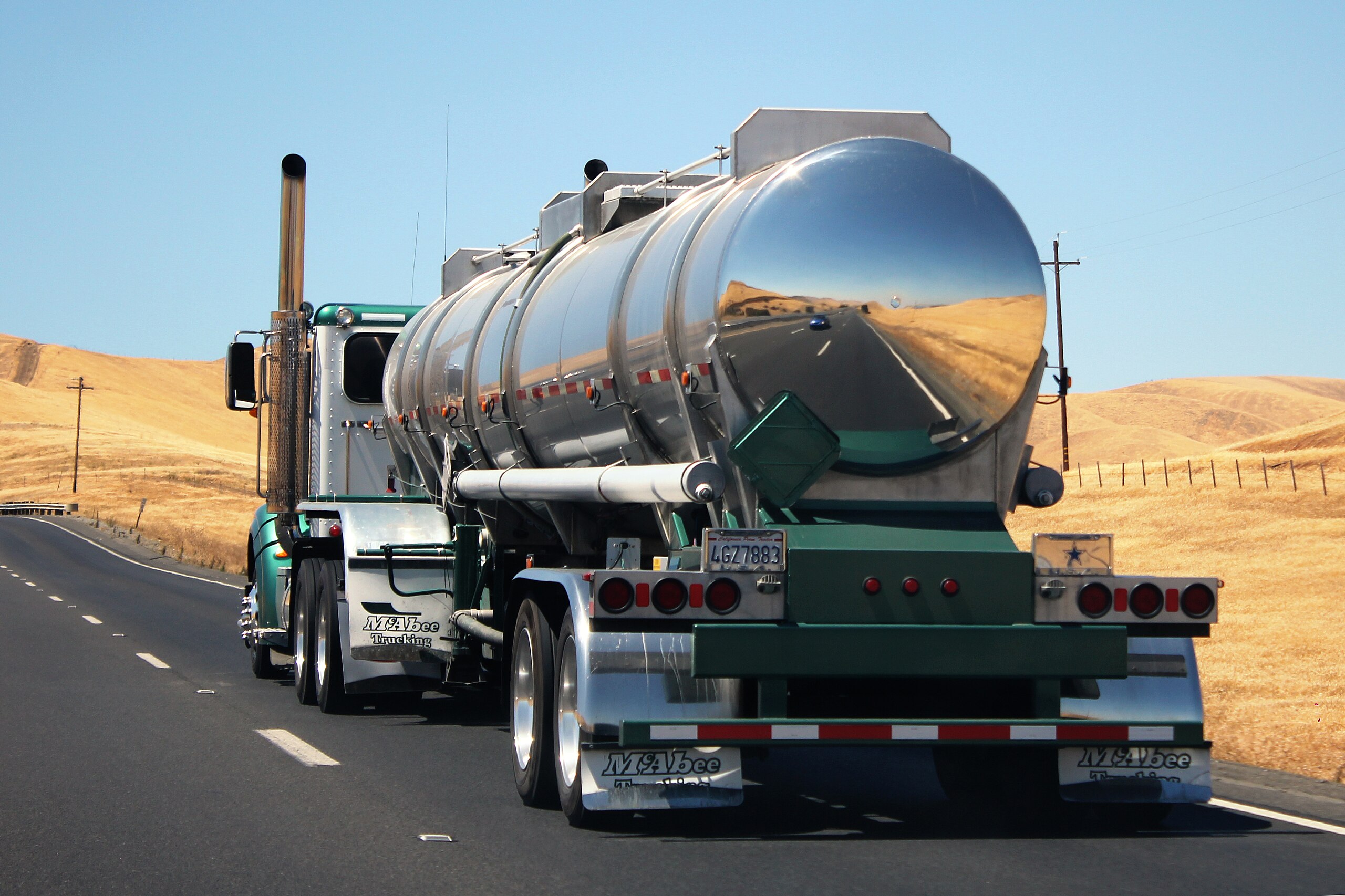 Tanker truck on highway