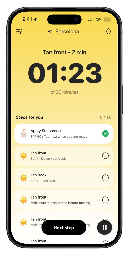 Tanlie app showing Personalized Plans