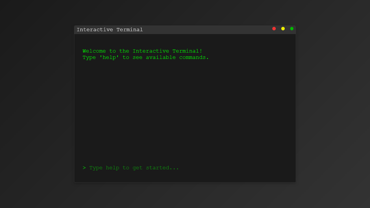 Interactive Terminal
