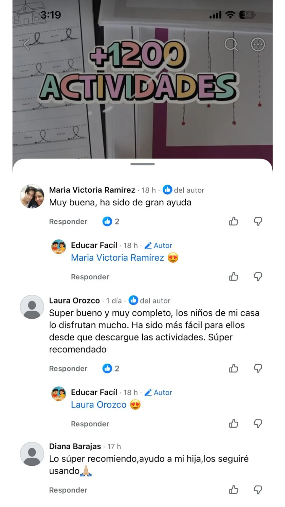 Comentarios Facebook — Maria Victoria Ramirez, Laura Orozco y Diana Barajas recomiendan el kit