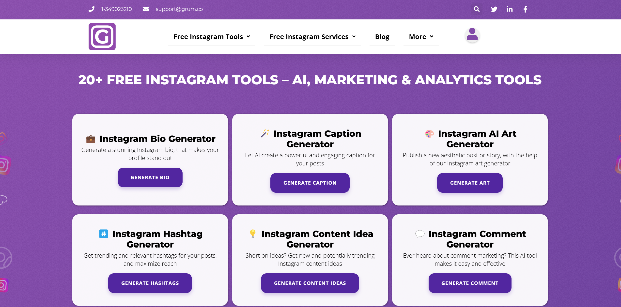 Grum - Free Instagram Tools Platform