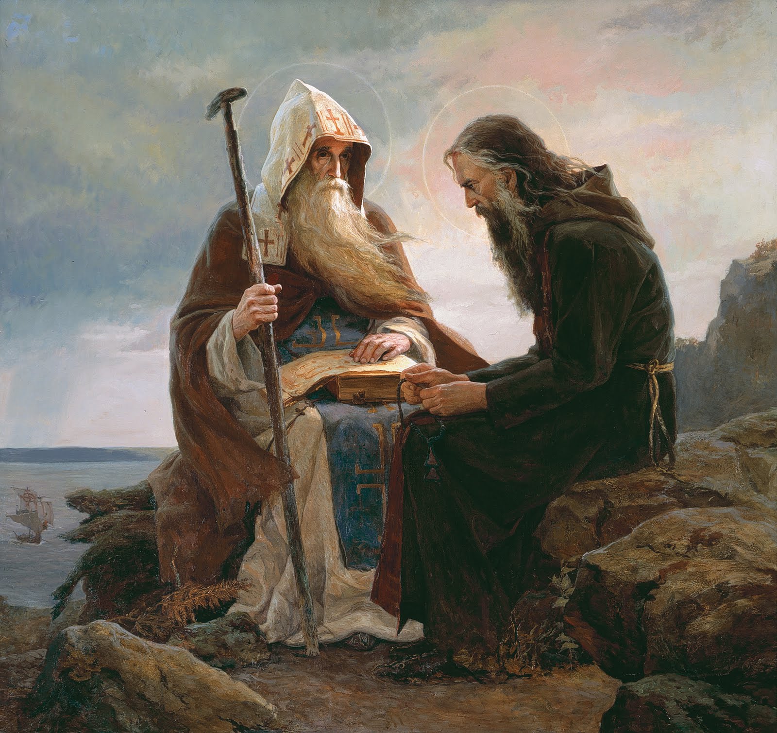 Santo Teodósio e Santo Antônio — pintura clássica