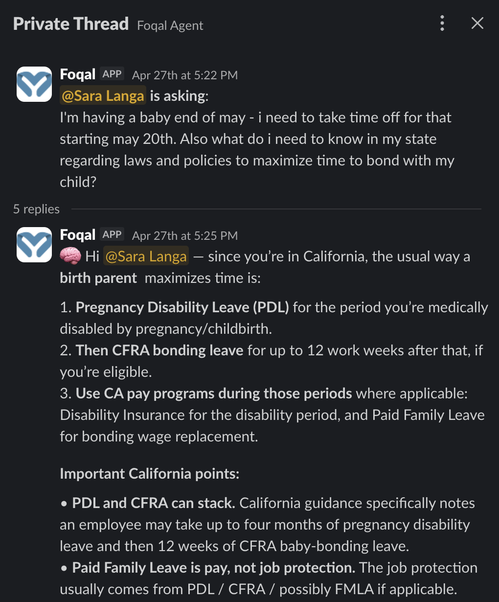 Private thread