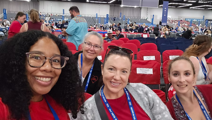 Tomara with fellow educators at a national education advocacy conference