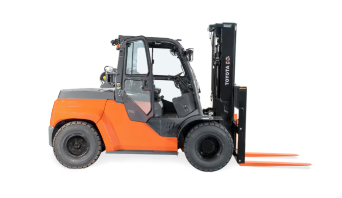 Toyota heavy duty forklift with 7000 to 10000 lb lifting capacity for construction and warehouse rental in Houston