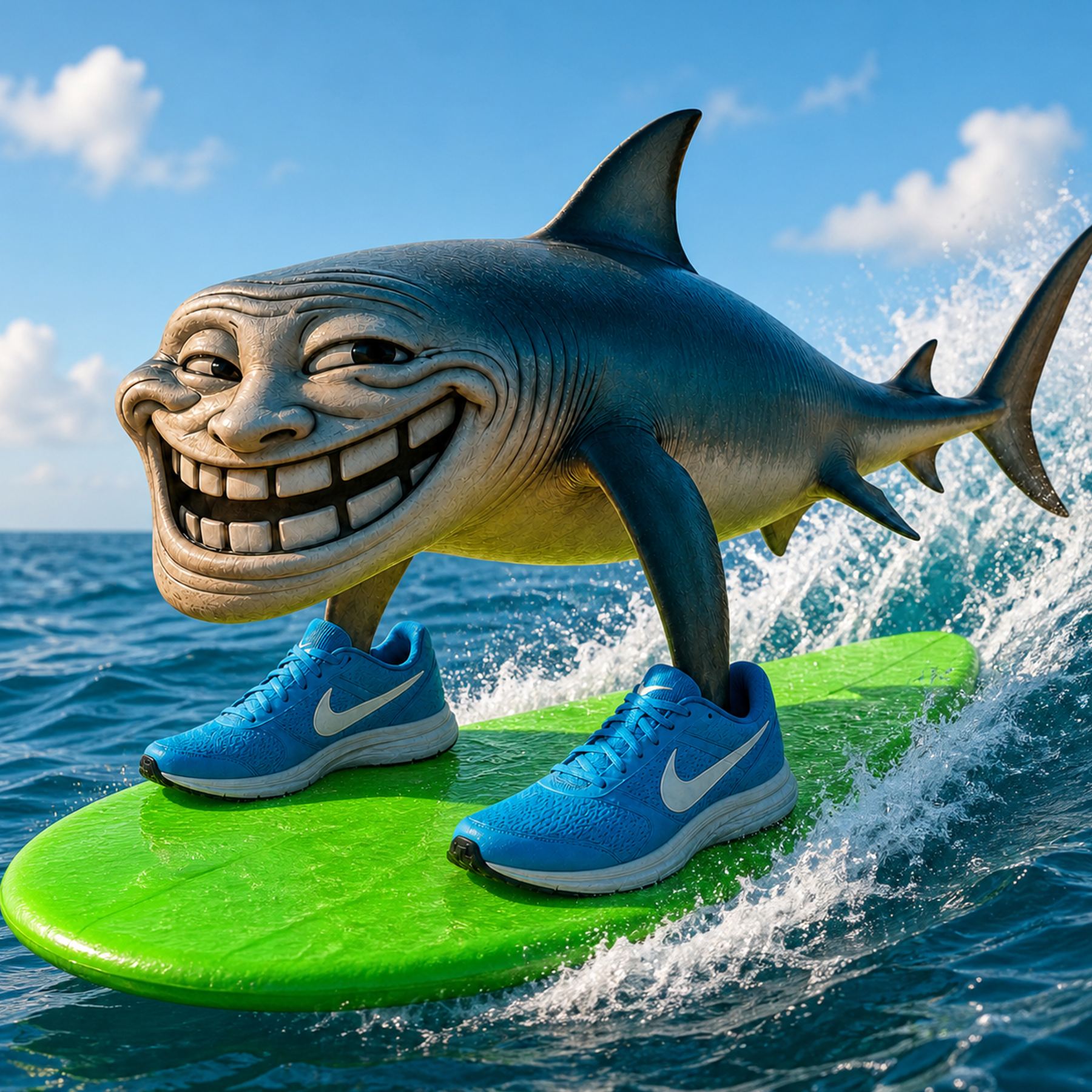 Shark surfing