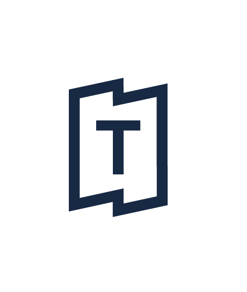 Transformator logo - stylized T in geometric frame