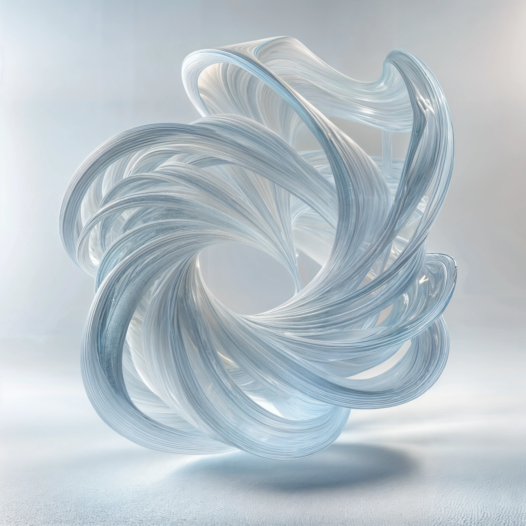 Abstract spiral form in light blue