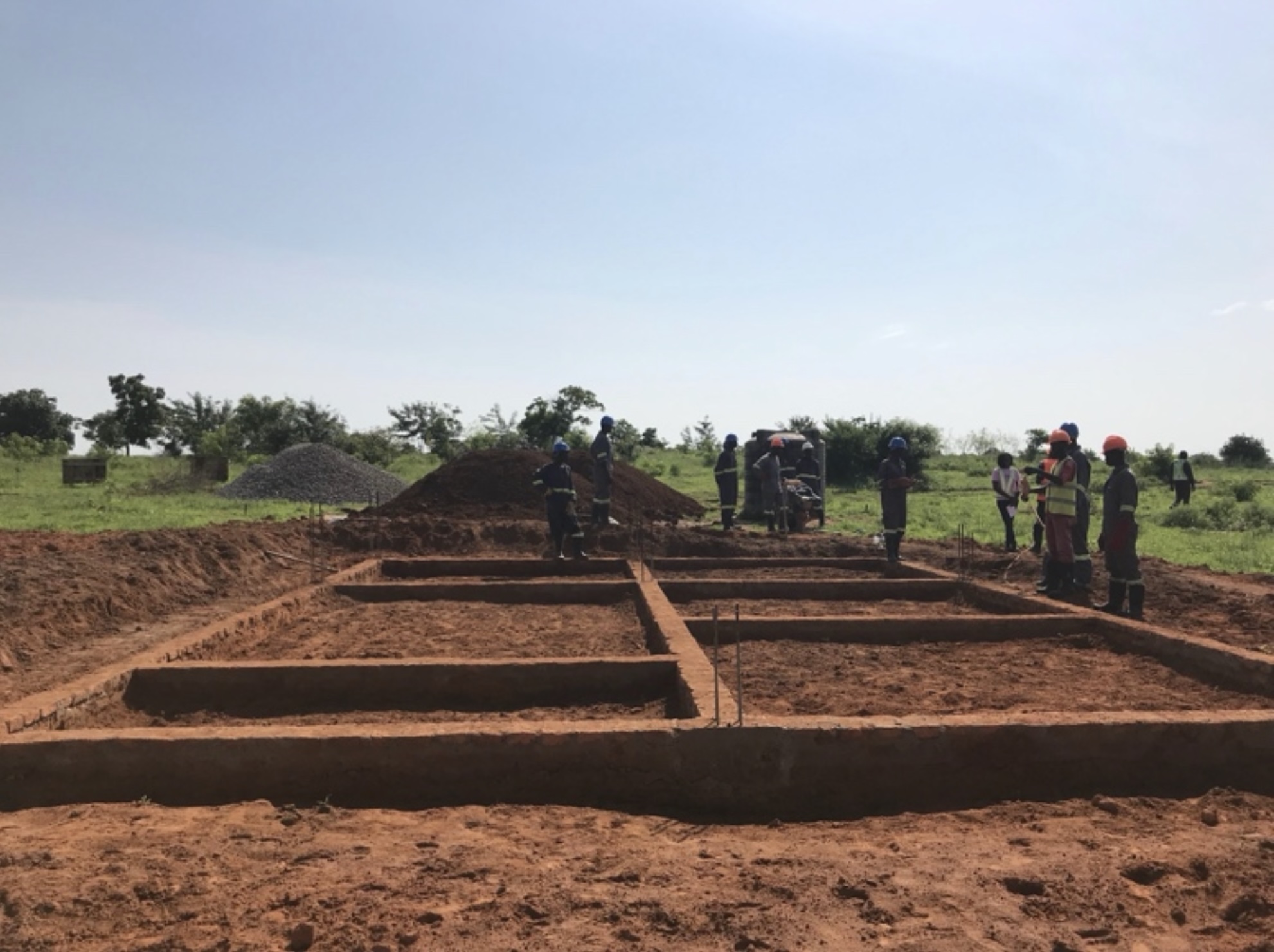 Uganda Tilenga project construction site with foundation work