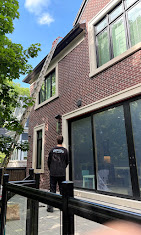 Window cleaning on residential building