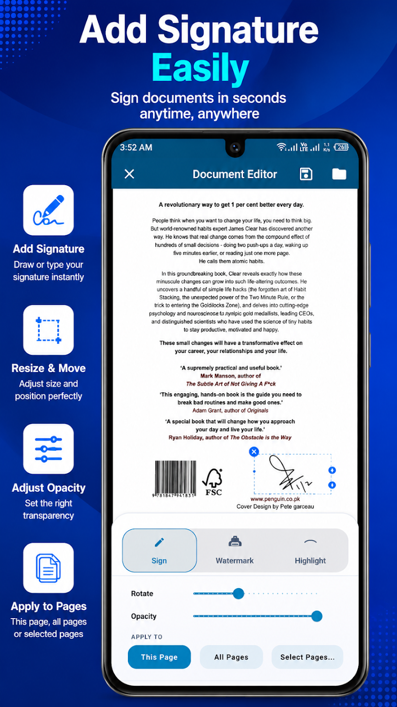 Scanner Flow save document screen with PDF and JPEG export options