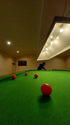 Snooker table in the hotel recreation room