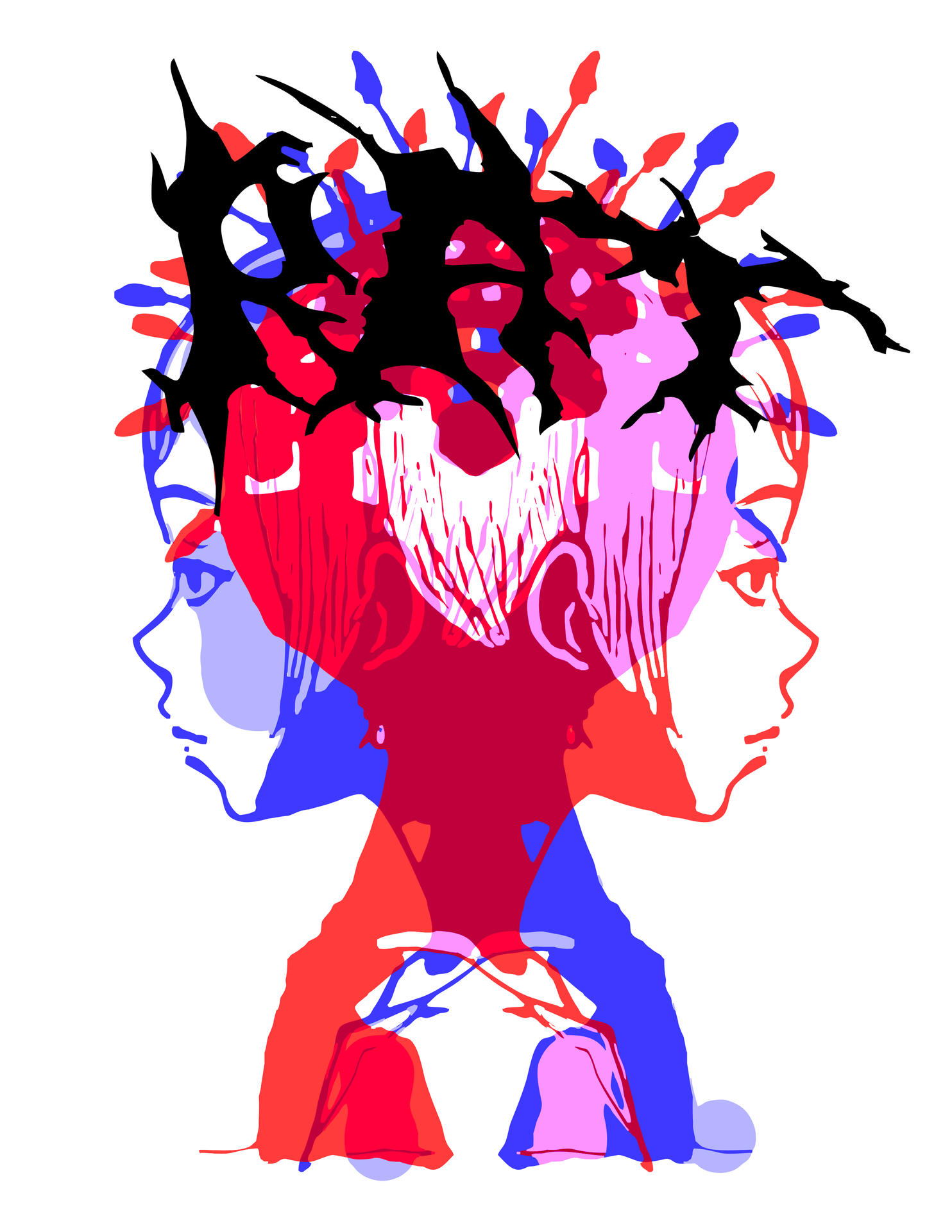 Colorful overlapping silhouettes