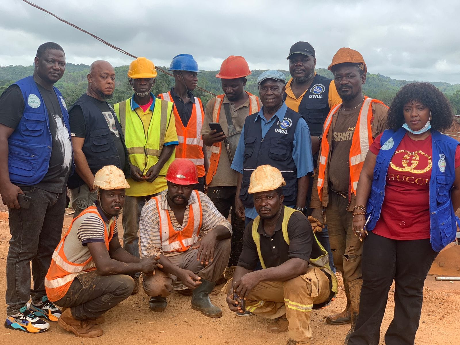 UWUL team with mining workers
