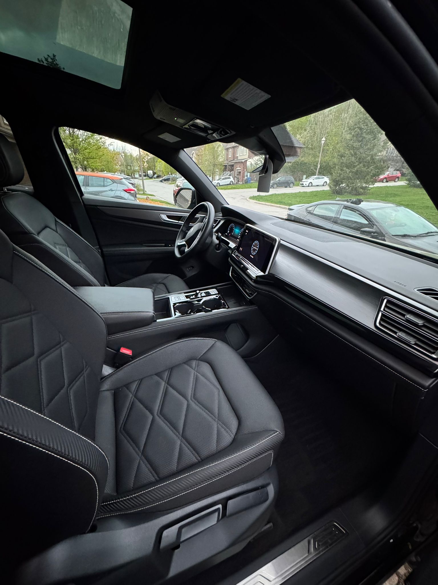 Luxury SUV interior after professional detailing