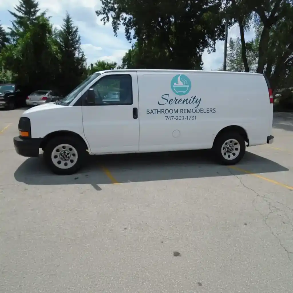 Serenity Bathroom Remodelers branded service vehicle in Burbank, CA - professional bathroom remodeling company