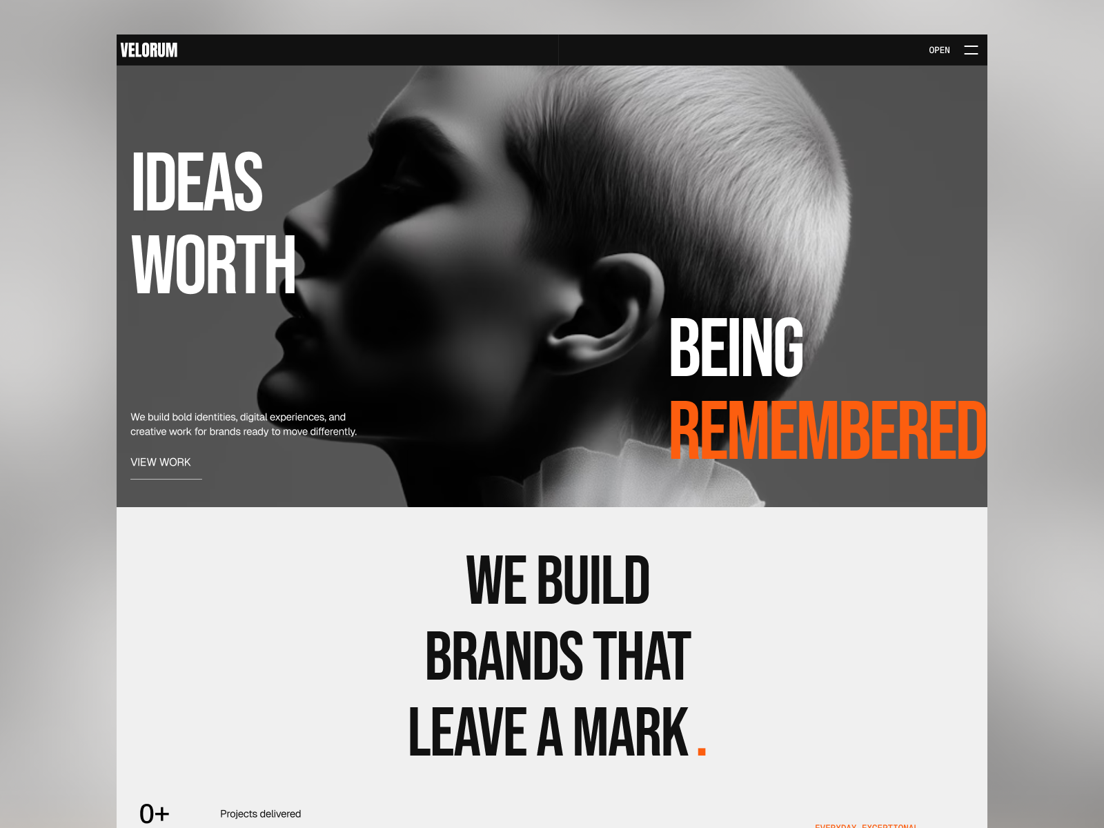 Velorum Agency / Portfolio website template preview