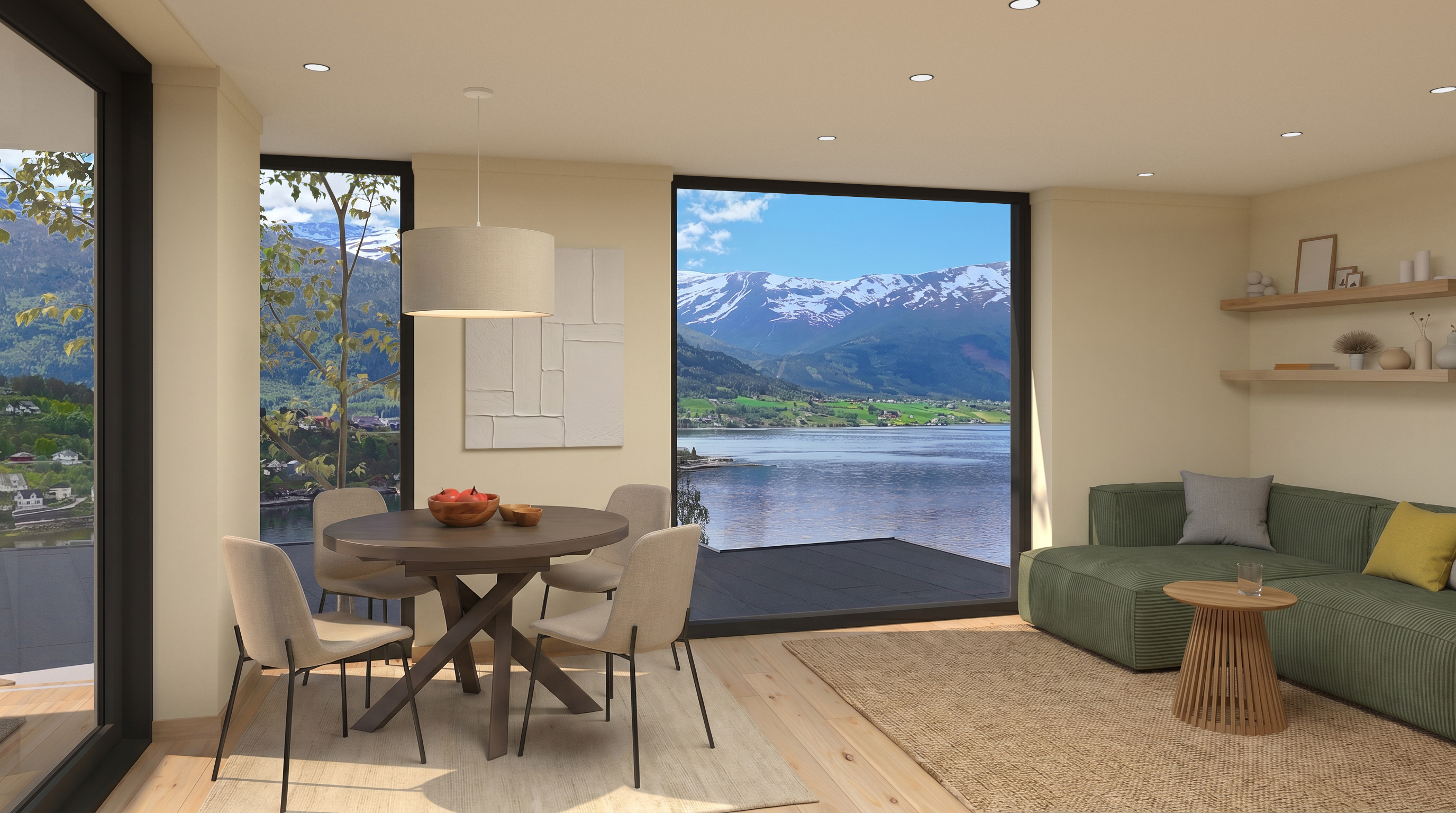 Living room with fjord view - Left unit
