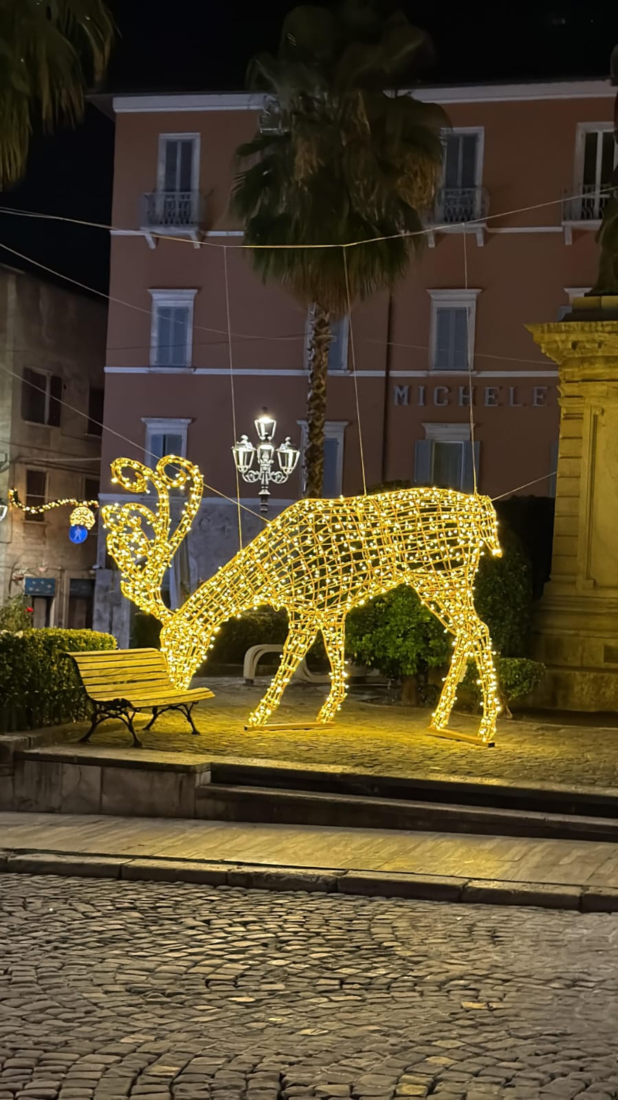 Golden illuminated reindeer decoration