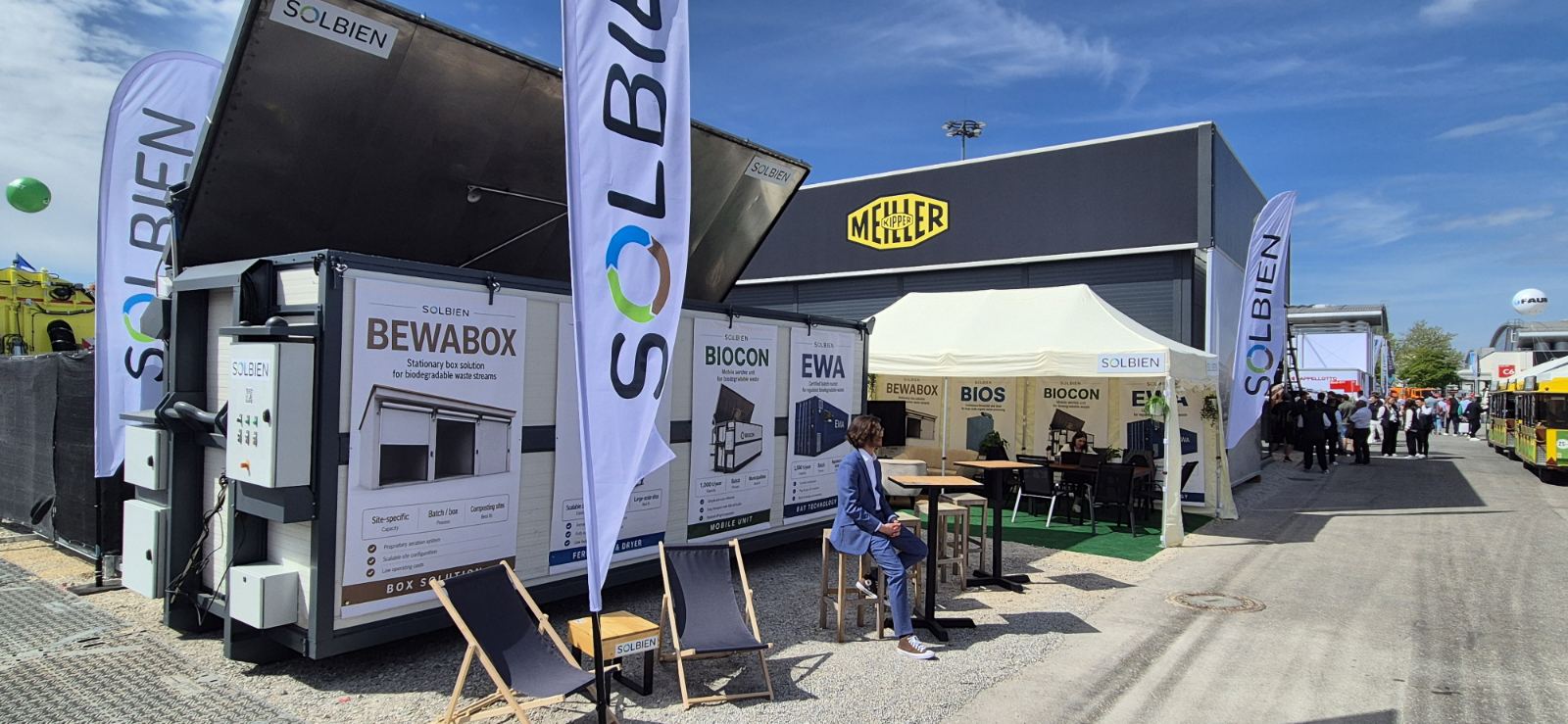 Solbien booth at IFAT Munich with BEWABOX display