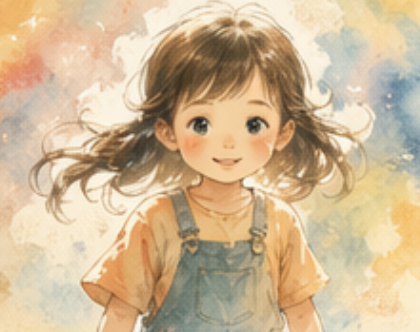 AI-generated watercolor style family moment illustration