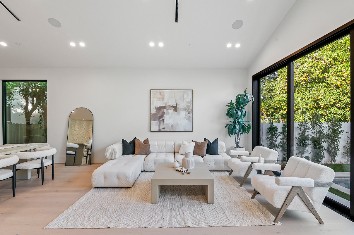 Professionally staged modern living room