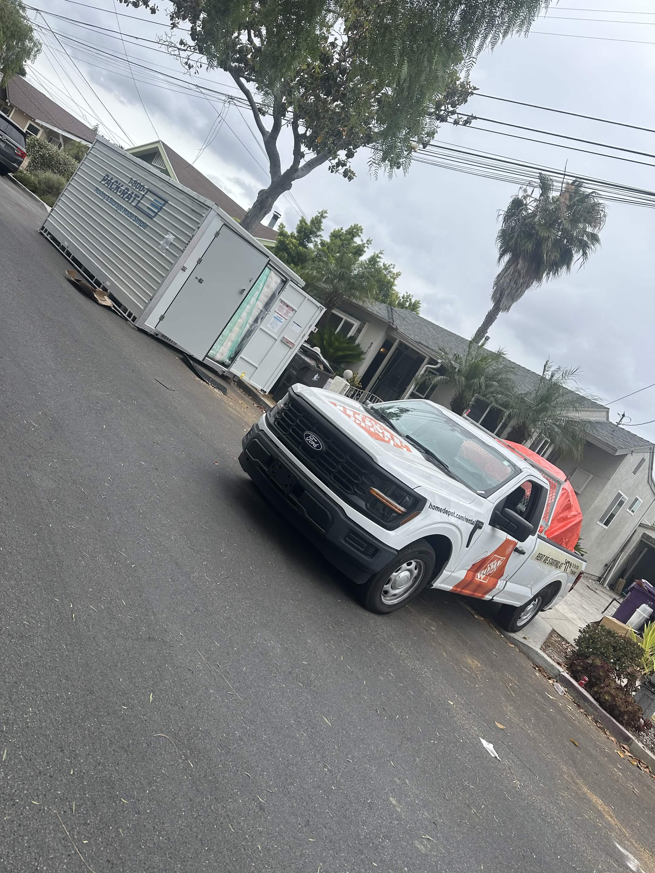 Moving job in progress at residential location