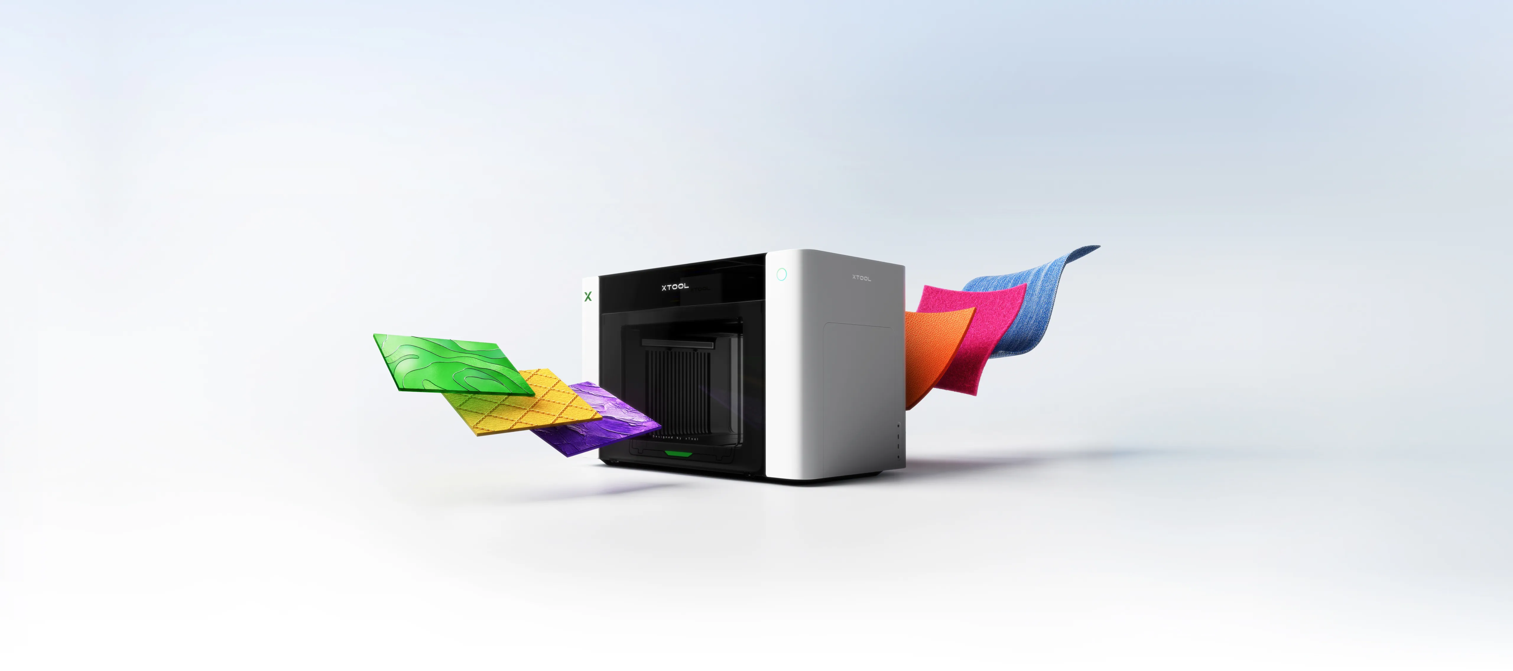 xTool laser engraver with colorful material outputs